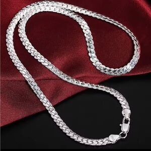 Elegant Sterling Silver Chain Necklace, 24”